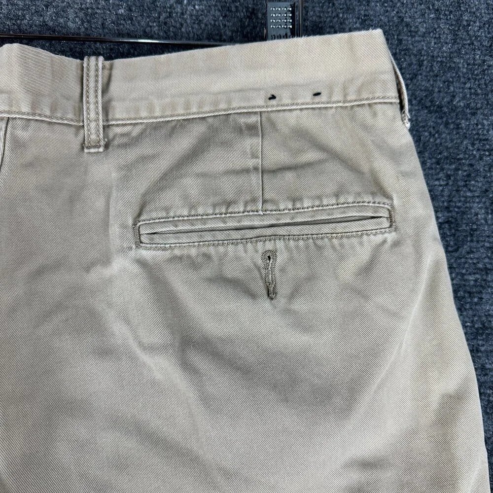 J Crew Pants Men 33 The Sutton Tan Cotton Flat Front Pockets Straight Leg
